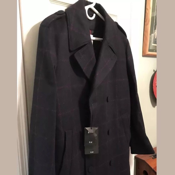ERDEM x H&M MEN'S BLUE CHECKED COAT UK38/ EUR48 - Picture 2 of 8